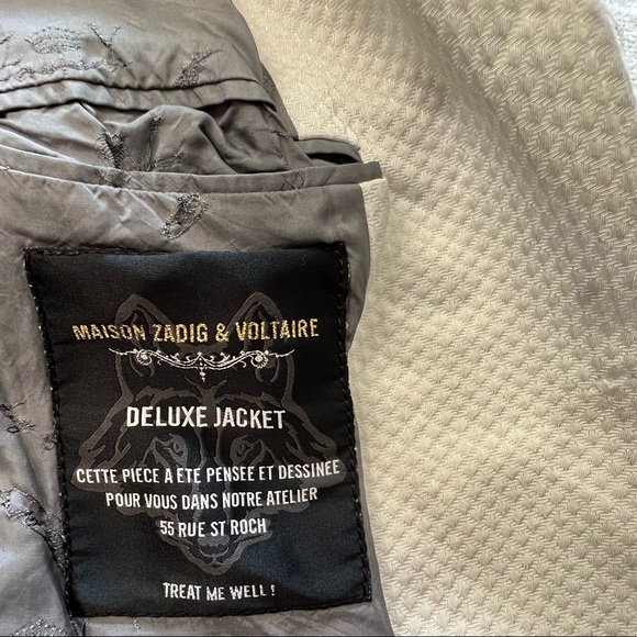 Zadig & Voltaire Virgin BF Blazer Raw Edge White Jacket Size 8 - Picture 7 of 12